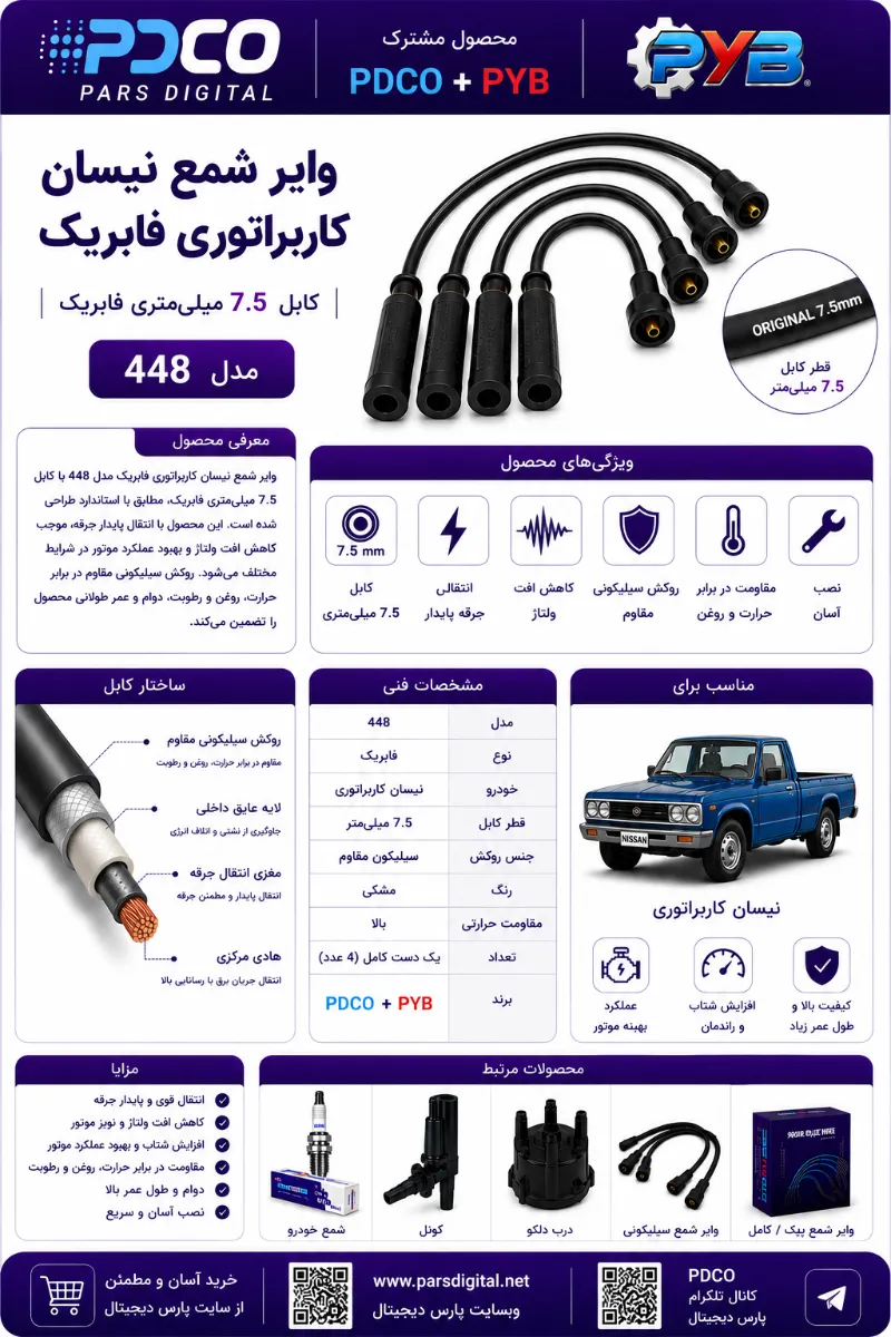 وایر شمع نیسان کاربراتوری (فابریک)