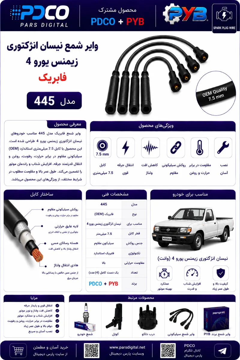 وایر شمع نیسان انژکتوری زیمنس یورو4 (فابریک)