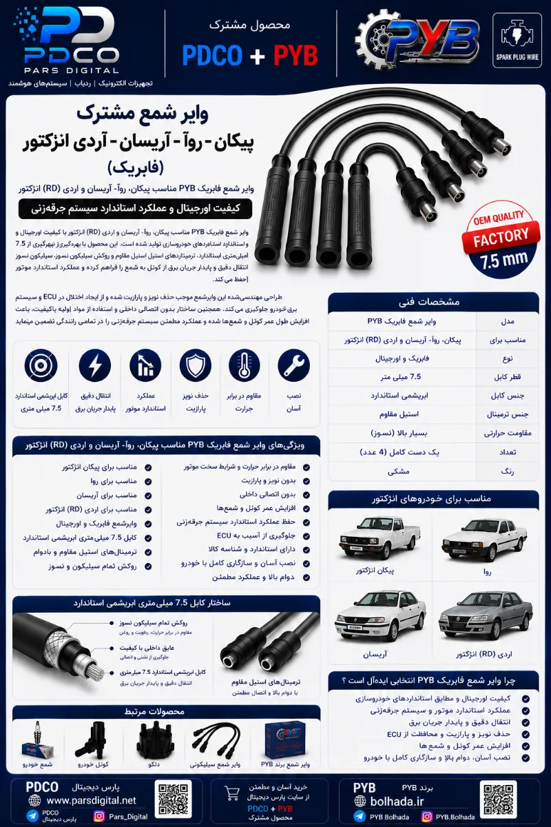 وایر شمع مشترک پیکان-روآ-آریسان-آردی انژکتور (فابریک)