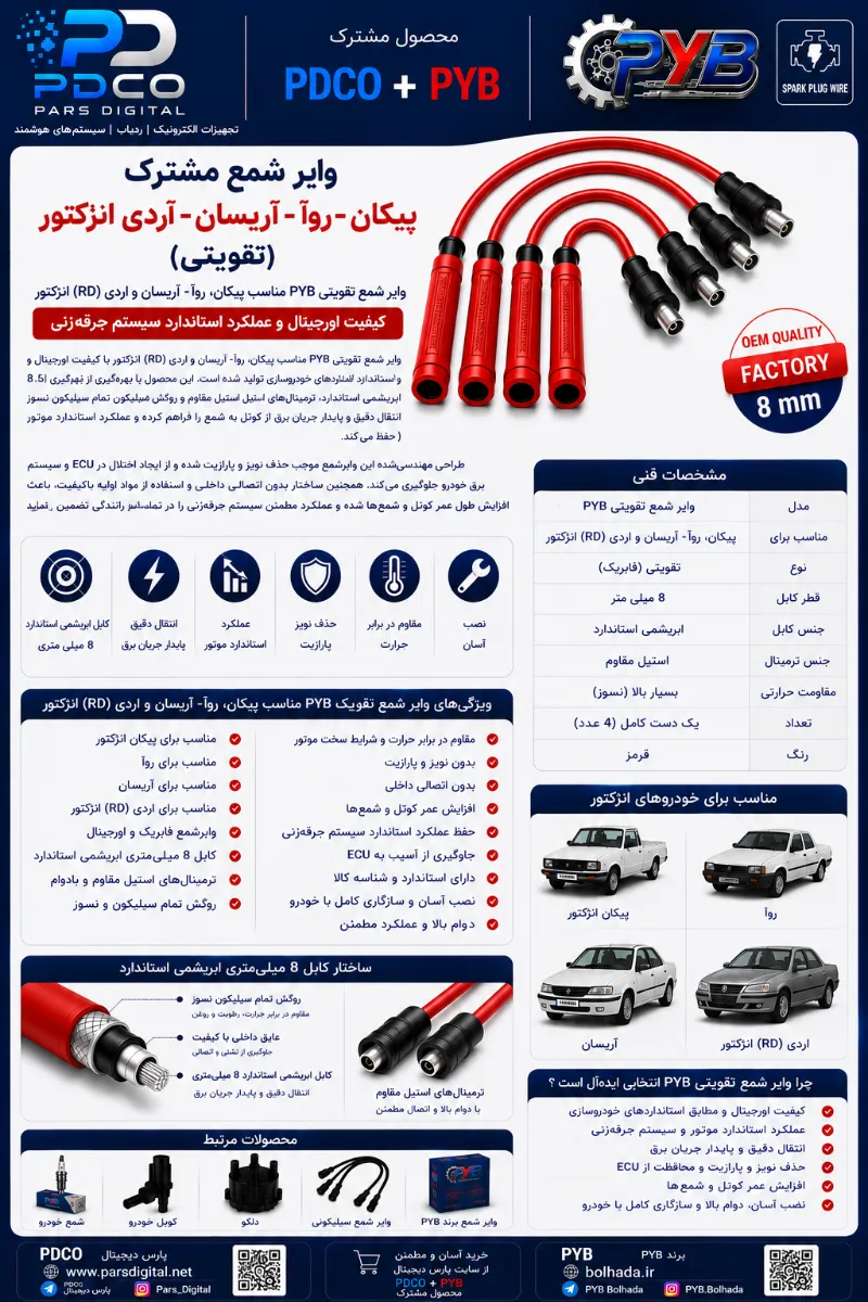 وایر شمع مشترک پیکان-روآ-آریسان-آردی انژکتور (تقویتی)